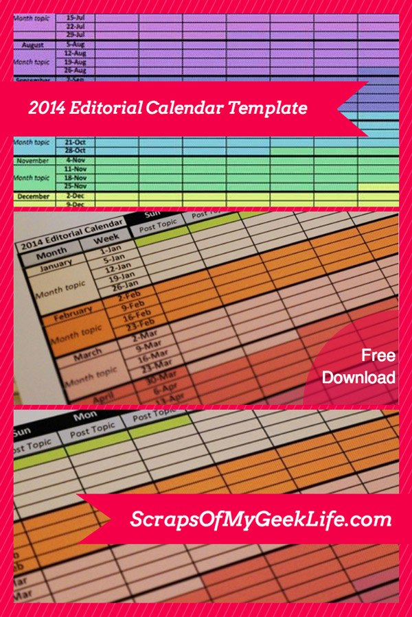 Weekly Calendar Template 2014